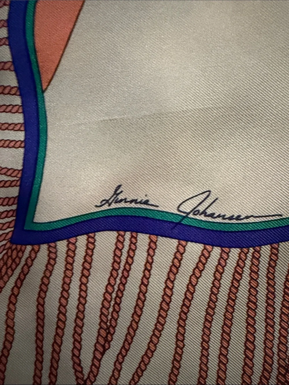 Vintage Ginnie Johnsen parasol-Inspired Multicolor 100% Silk Scarf